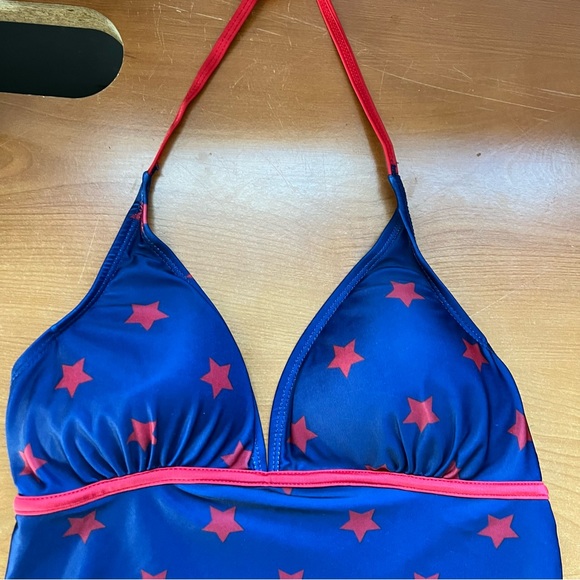 Star and Stripe American Flag 2 Piece Tankini Swim Suit - Picture 3 of 11